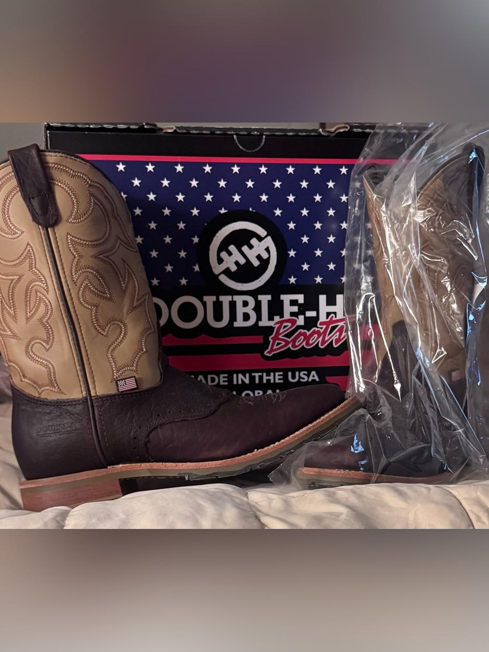 Double H Two-Tone Brown & Tan Men’s Western Boots